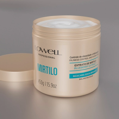 Kit Shampoo 1L e Máscara 450g Lowell Extrato de Mirtilo Produto Kit Shampoo 1L e Máscara 450g Lowell Extrato de Mirtilo