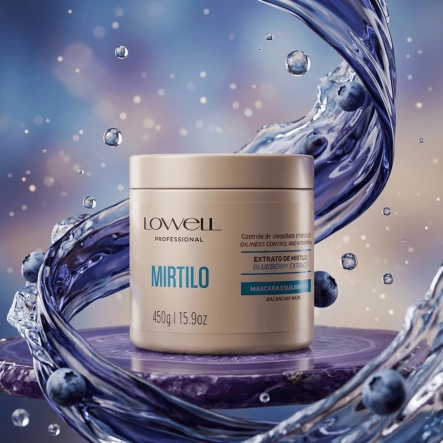 Máscara Capilar Alto Impacto Extrato de Mirtilo Lowell 450g Produto Máscara Capilar Alto Impacto Extrato de Mirtilo Lowell 450g
