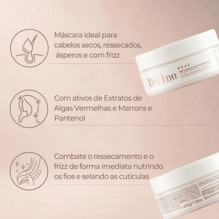 Máscara Capilar Anti-Frizz Braé Divine 200g Produto Máscara Capilar Anti-Frizz Braé Divine 200g