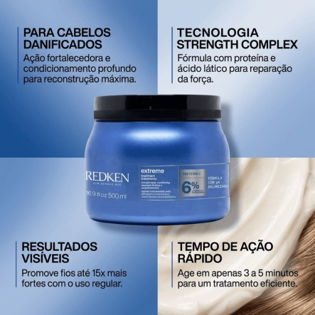 Máscara de Tratamento Redken Extreme 500ml Produto Máscara de Tratamento Redken Extreme 500ml