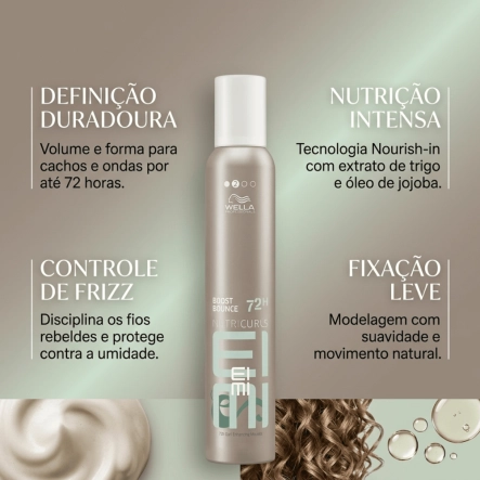 Mousse Volumadora Boost Bounce Wella Professionals Eimi Nutricurls 300ml Produto Mousse Volumadora Boost Bounce Wella Professionals Eimi Nutricurls 300ml