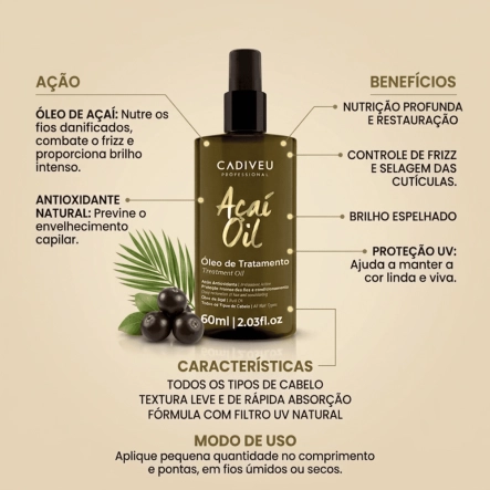 Óleo Capilar Açaí Oil Cadiveu Professional 60ml Produto Óleo Capilar Açaí Oil Cadiveu Professional 60ml