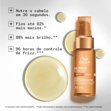 Óleo Capilar Ultimate Luxe Oil Wella Professionals 30ml Produto Óleo Capilar Ultimate Luxe Oil Wella Professionals 30ml