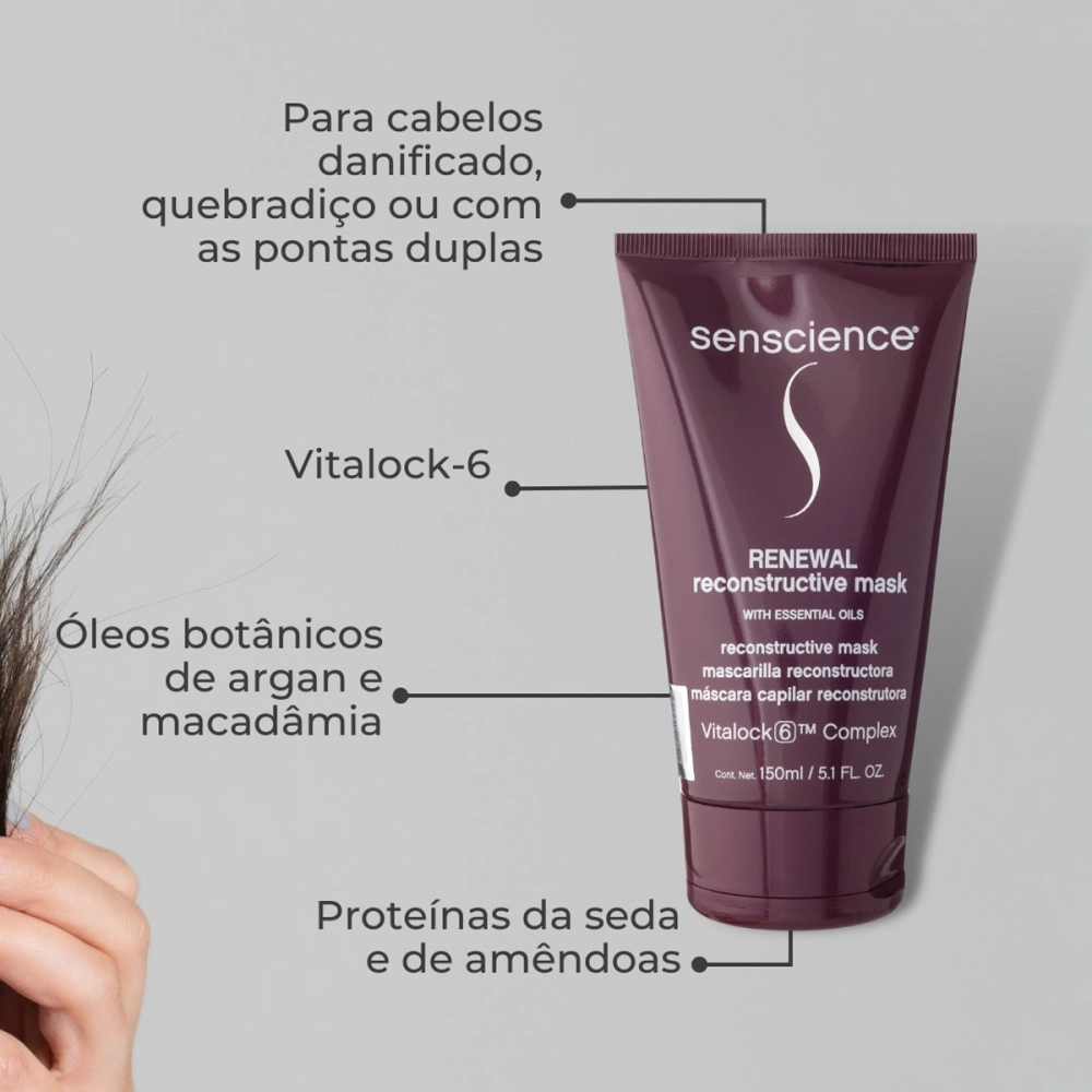 Kit Tratamento Capilar Senscience True Hue Renewal Mask 150ml CPR 50ml e Color Óleo 55ml Produto Kit Tratamento Capilar Senscience True Hue Renewal Mask 150ml CPR 50ml e Color Óleo 55ml