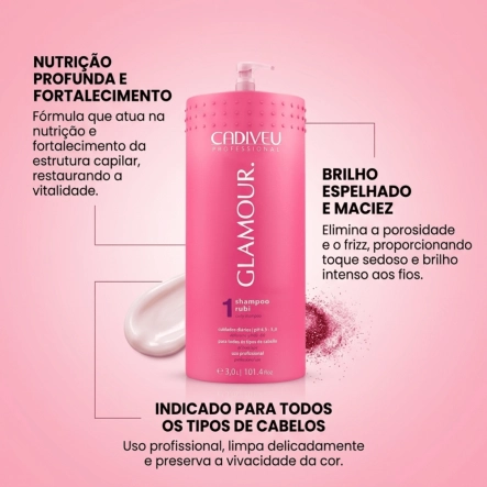Shampoo Cadiveu Glamour Rubi 3 Litros Produto Shampoo Cadiveu Glamour Rubi 3 Litros