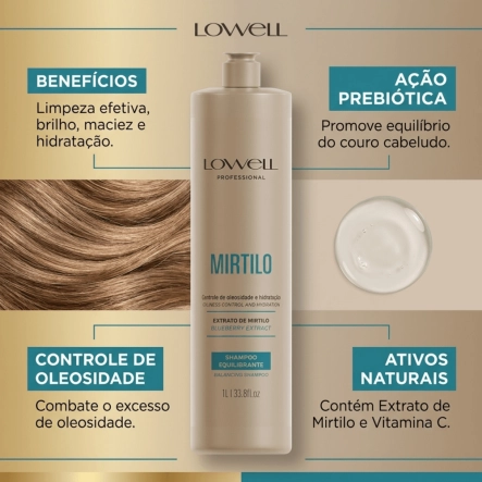 Produto Shampoo Extrato De Mirtilo Lowell 1 Litro
