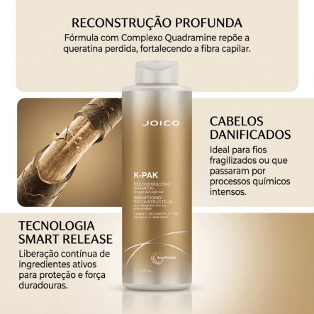 Produto Shampoo Reconstrutor Joico K-Pak Repair Damage 1L