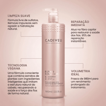 Produto Shampoo Reparador Cadiveu Professional Repair Solution 980ml